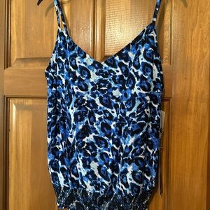 Magicsuit Blue and Black Smocked Camisole Swimwear